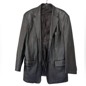 J. Ferrar Genuine Brown Leather Blazer | Men’s Medium | Classic Tailored Jacket